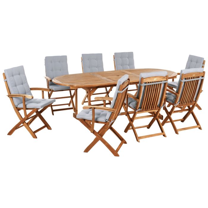 APLOR 8 Seater Garden Dining Set - Light Grey