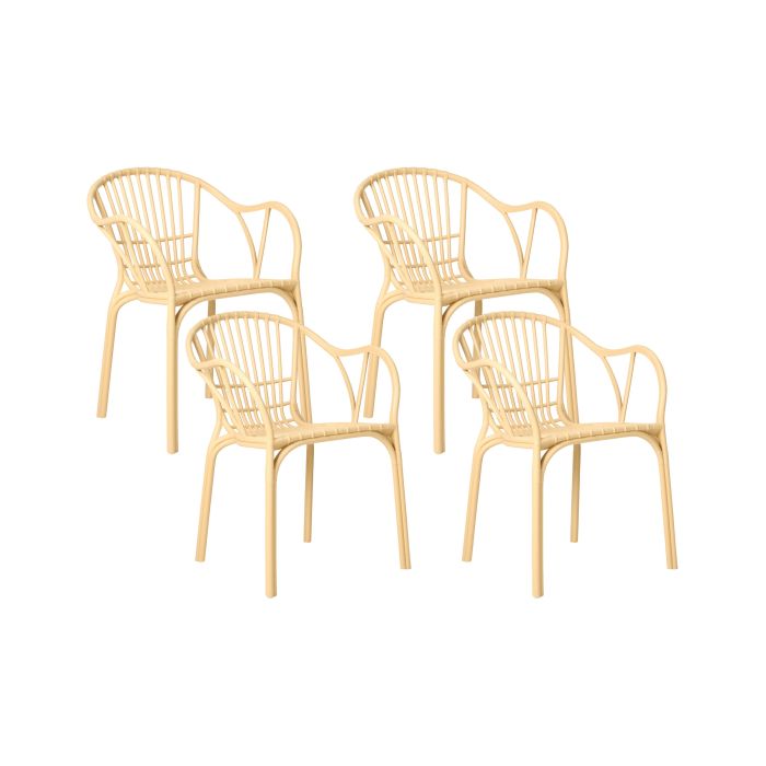 DILWORTH Set of 4 Garden Chairs - Beige