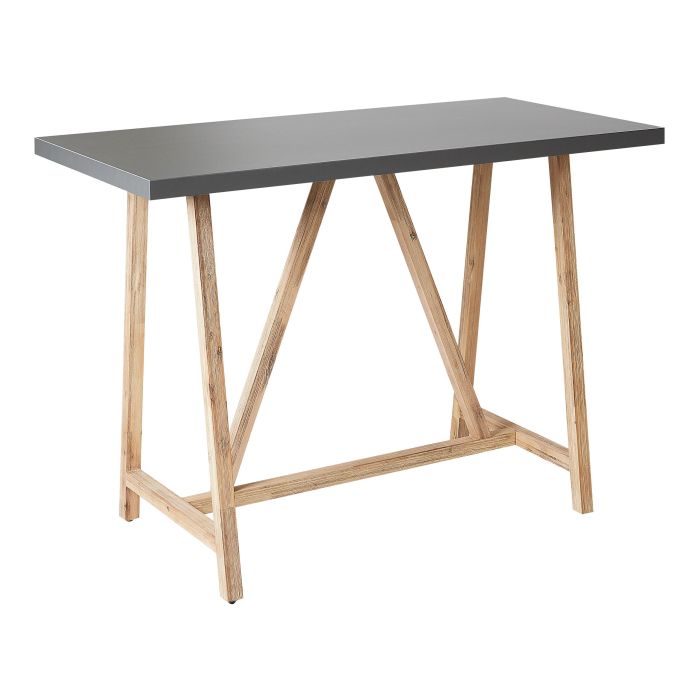 Concrete Garden Table 140 x 70 cm Light Wood and Grey TALAMONE
