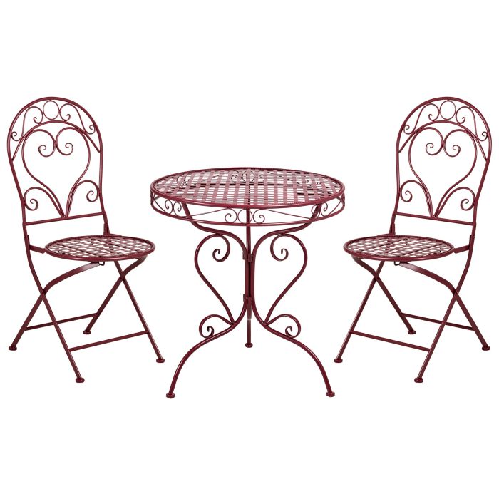 VEYRO Garden Bistro Set - Red