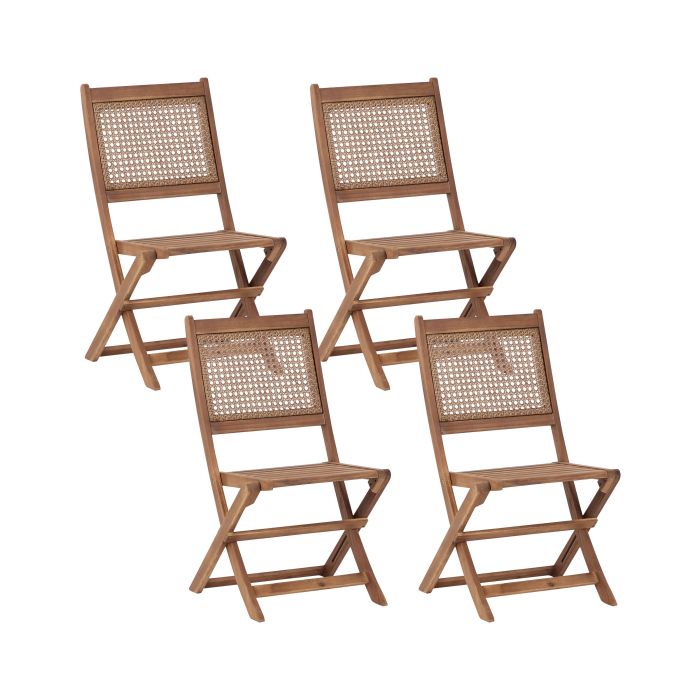 Set of 4 Garden Chairs PARAGGI Dark Brown