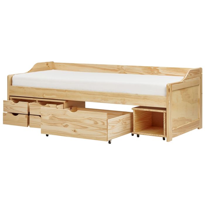 YOUILLE Daybed with Storage Wood 90 x 200cm EU Single Bedframe Light Wood
