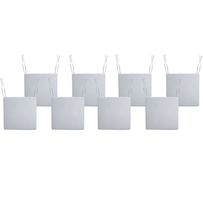 ARBOR Set of 8 Garden Chair Cushions - Light Grey