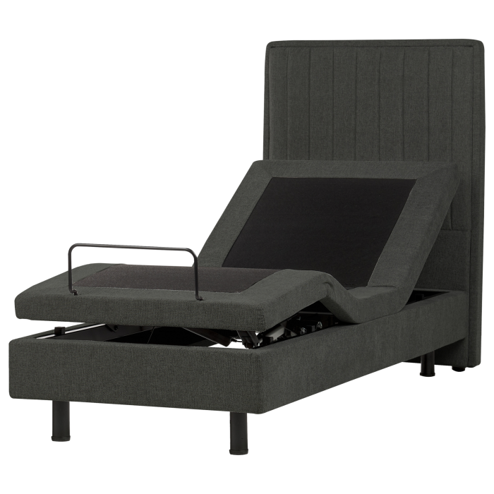 DEKU Small Single Fabric Adjustable Bed - Dark Grey