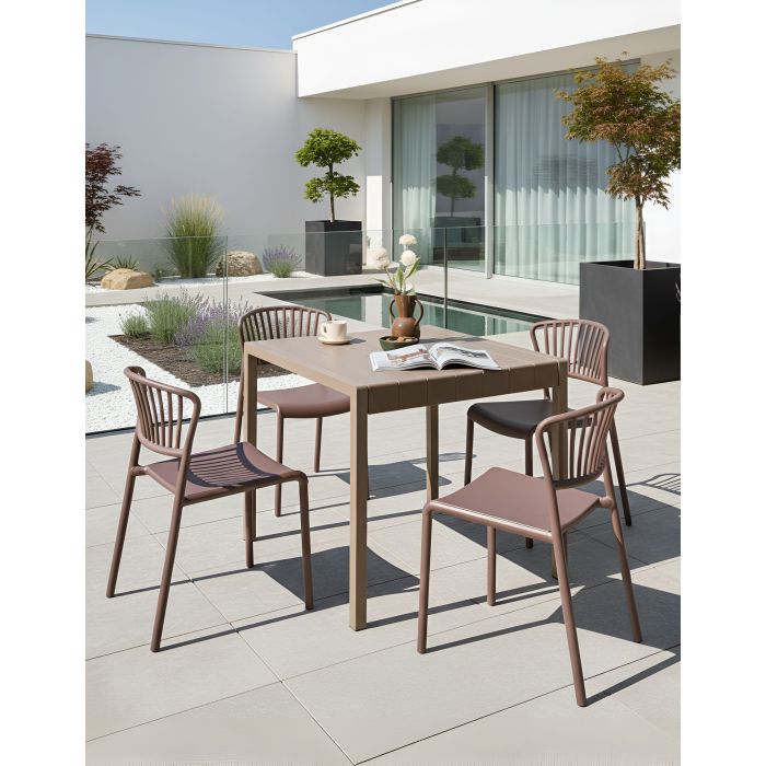 CEVERO Garden Chairs Set of 4 - Brown