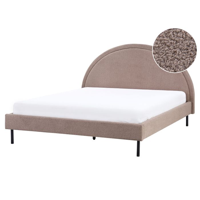 MARUGT Bed Boucle 160 x 200 cm (EU King Size) Taupe