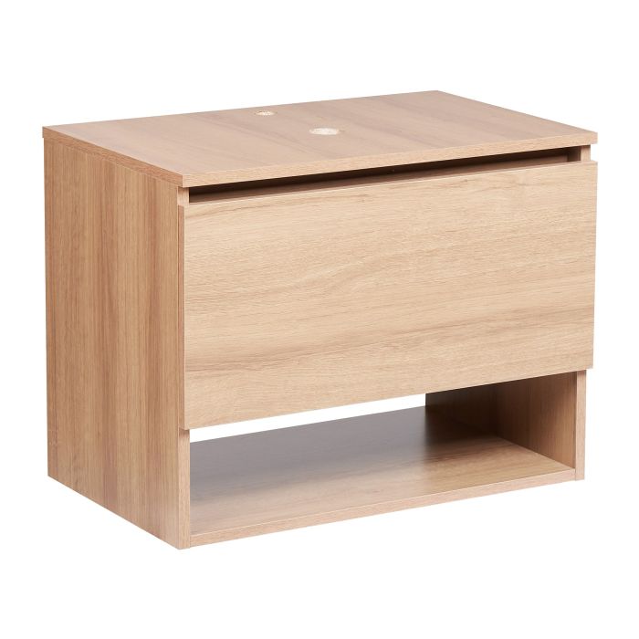 KALUNDBORG Wall Mounted Washbasin Cabinet 60 cm Light Brown