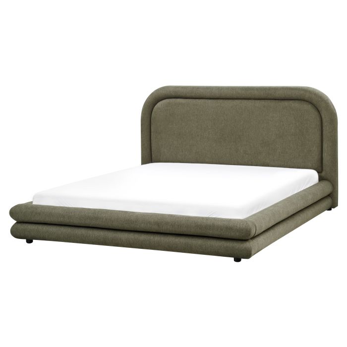 LAVAEDRNS Bed Faux Linen 160 x 200 cm (EU King Size) Dark Green