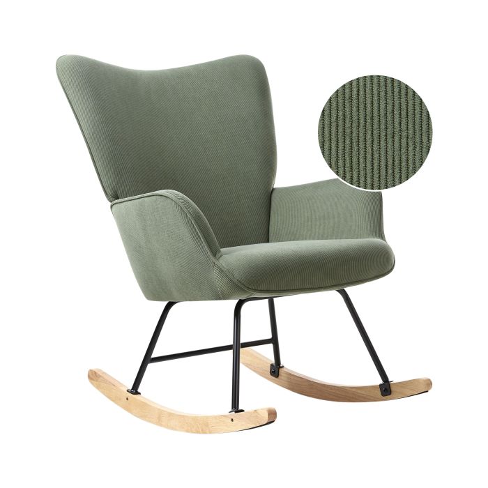 Rocking Chair ARSET Corduroy Dark Green