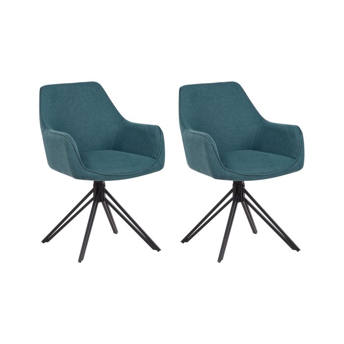 Set of 2 Dining Chairs Swivel JODAR Teal