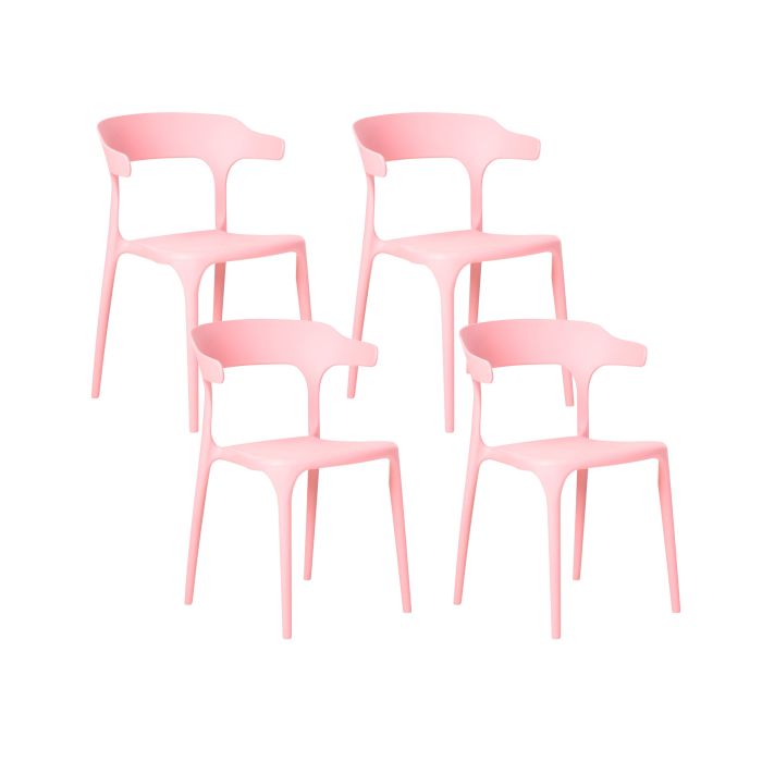 BUBGIO Set of 4 Garden Chairs Pink