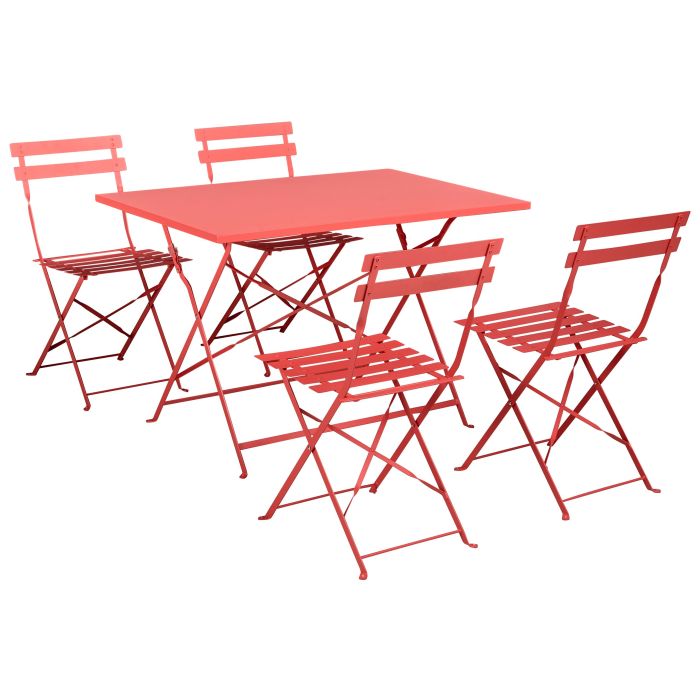 BEXEL Garden Dining Set 4 Seater - Red