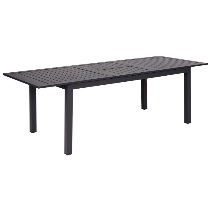 Extending Aluminium Garden Dining Table 180/240 x 90 cm Dark Grey SKALOMA