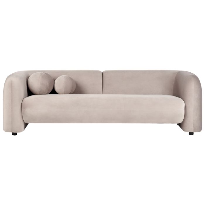 3 Seater Velvet Sofa Taupe LEIREN