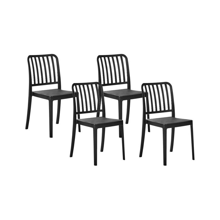 SERSAEL Set of 4 Garden Chairs Synthetic Material Black