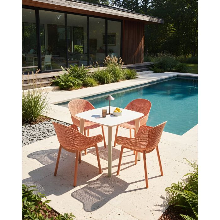 DEHIVO Garden Chairs Set of 4 - Coral