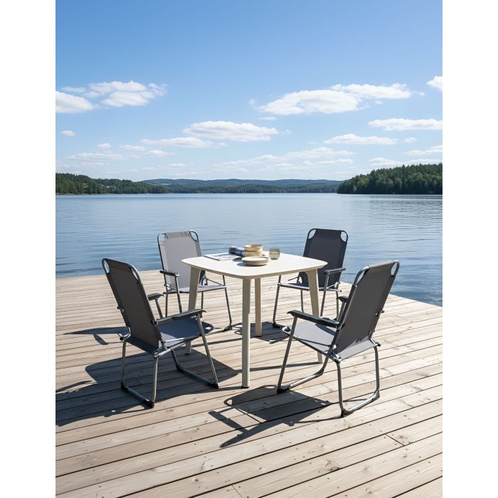 CEZEXI Garden Folding Chairs Set of 4 - Grey