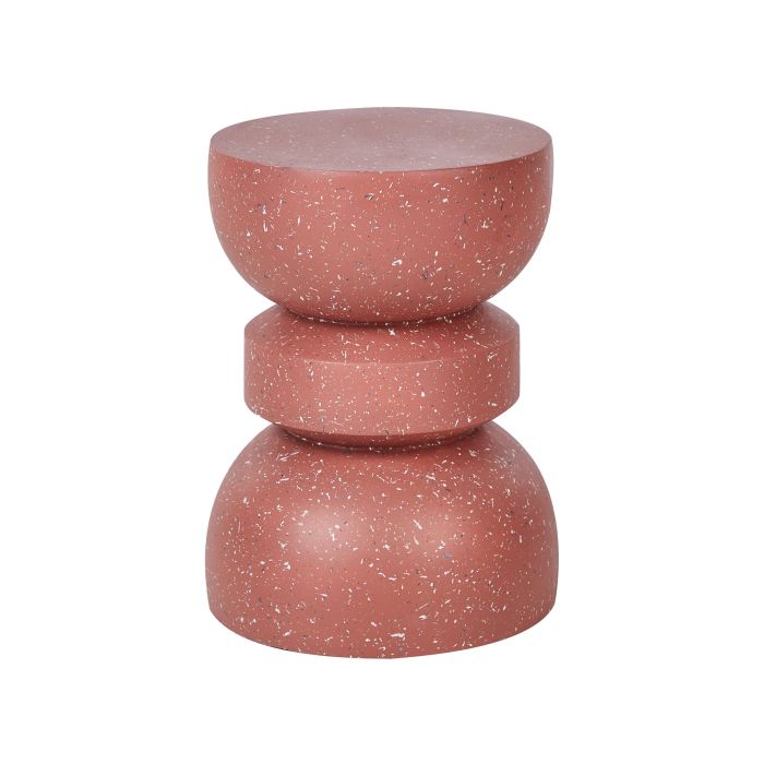 Accent Side Table Red Terrazzo Effect FALIRO