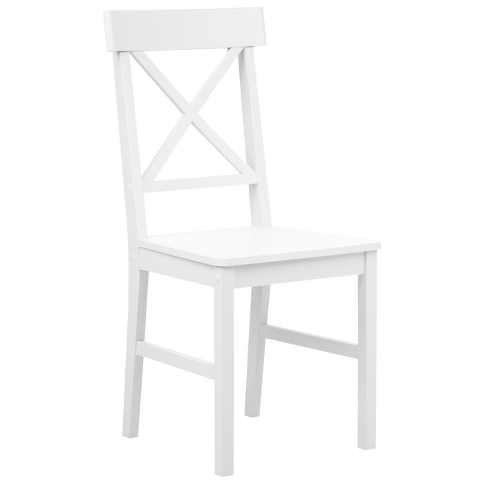 BARELE Set of 2 Dining Chairs Poplar Wood White
