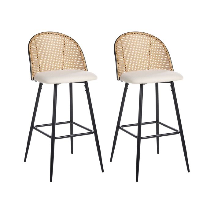 Set of 2 Bar Chairs CORNELL Metal Black