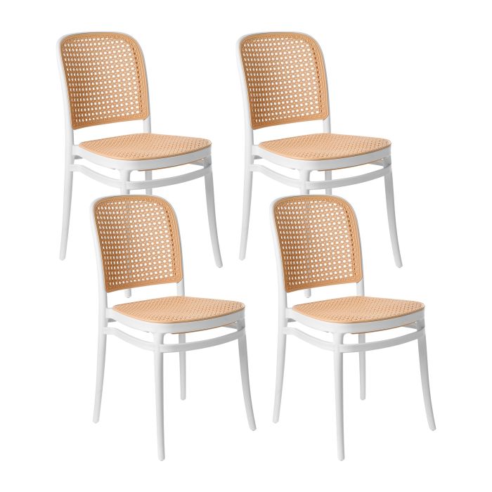 DOWNTHORPE Set of 4 Garden Chairs - Beige