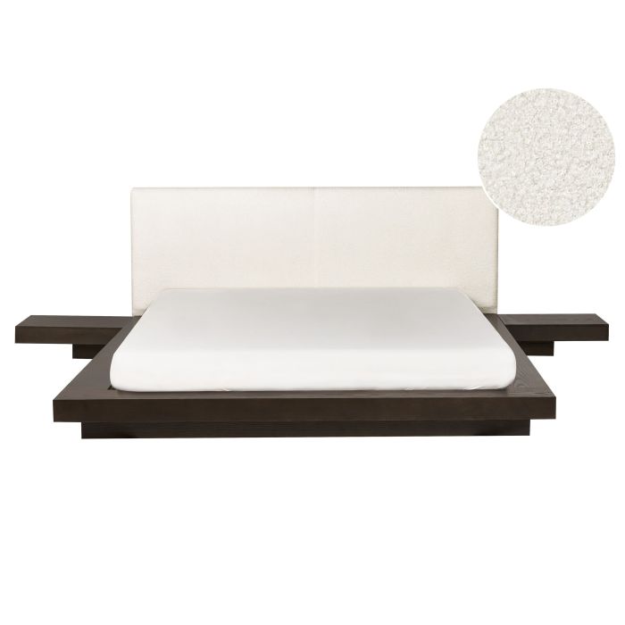 KEWI Waterbed Boucle 160 x 200cm EU Kingsize Bedframe Dark Ash Wood