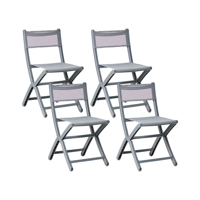 DOVENDEN Set of 4 Garden Chairs - Grey