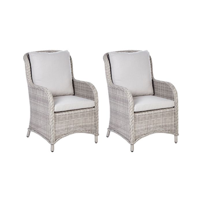 Set of 2 Garden Armchairs CASCAIS PE Rattan Beige