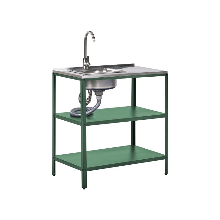 VLIAMA Outdoor Kitchen Island with Sink Green