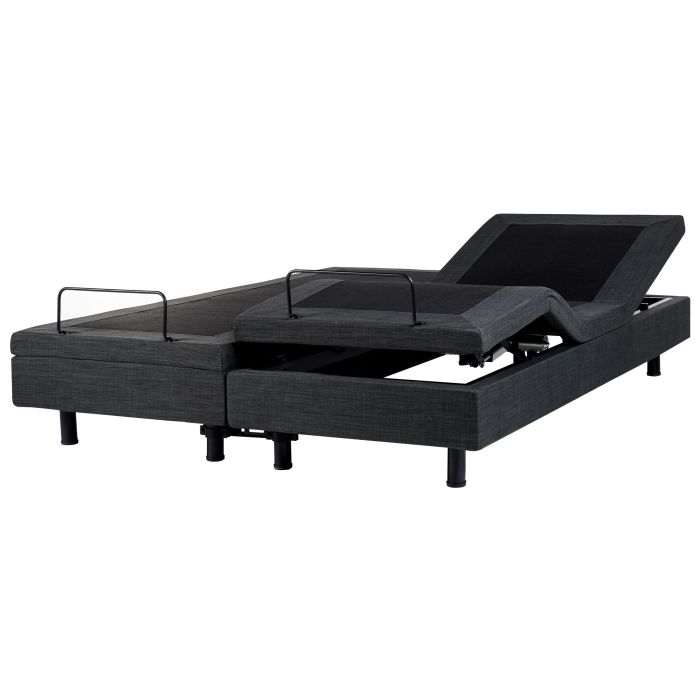 DEKU Adjustable Bed without Headboard Fabric 180 x 200 cm (EU Super King) Dark Grey