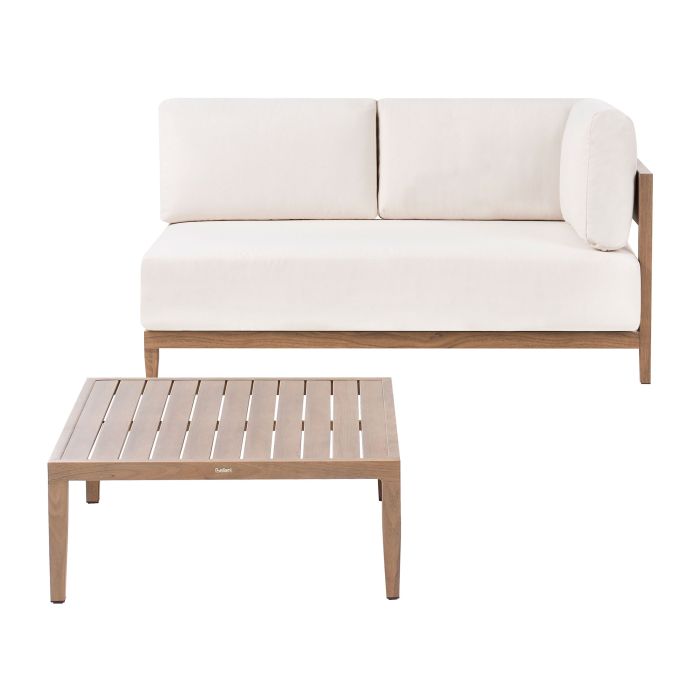 MINWORTH Metal Garden Sofa with Table 2 Seater - Brown