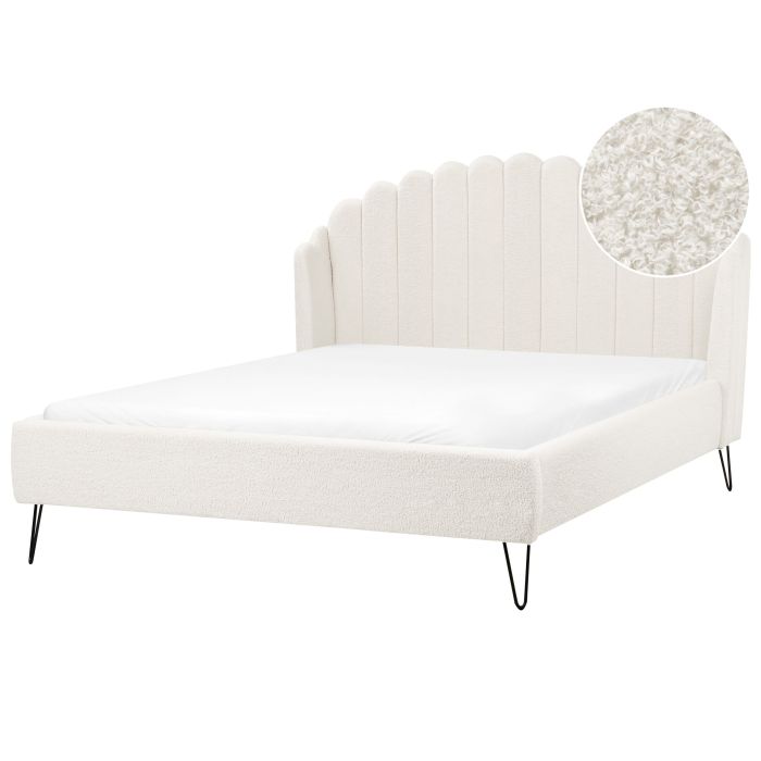 AMLI Bedframe Boucle 140 x 200cm EU Double Bed Off-White