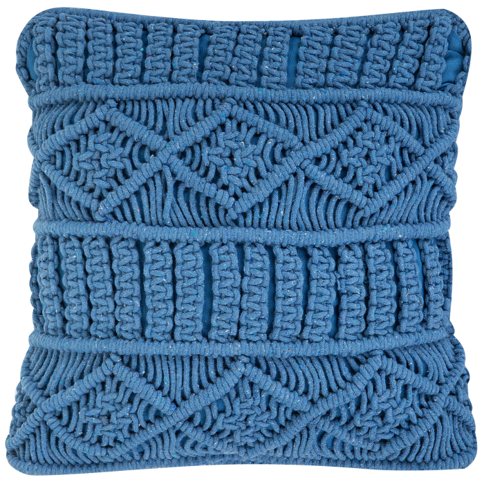 LORVELLA Cotton Fabric Throw Cushion - Blue
