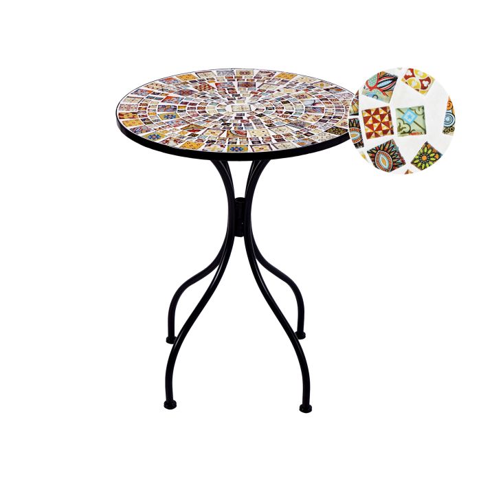 Metal Garden Bistro Table Diameter 60 cm Black CASARIO