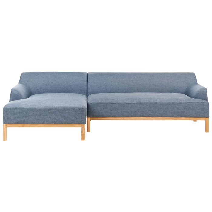 MARENZA Fabric Corner Sofa - L Shaped - Left Hand Facing - Blue
