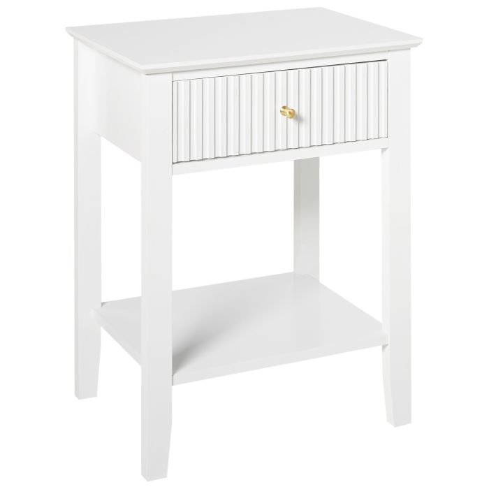 1 Drawer Bedside Table ASSISI White