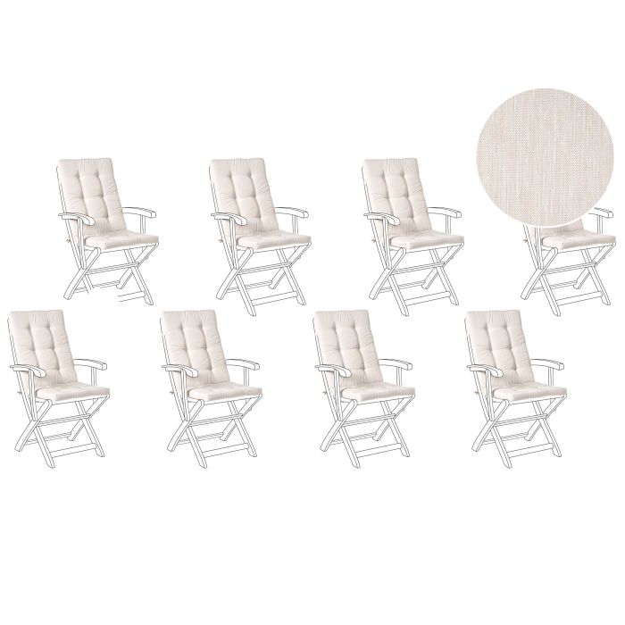 APLOR Set of 8 Garden Back Seat Cushions - Light Beige