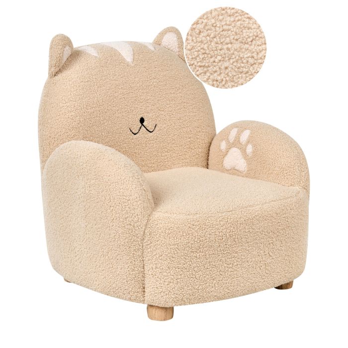 ROAZ Kids Boucle Armchair Cat Beige