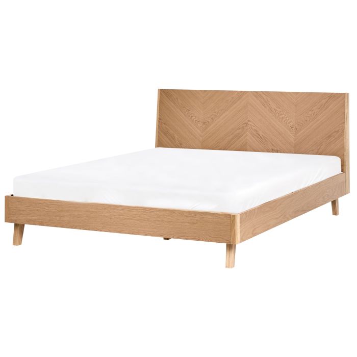 WEZERNIS Bed Wood Veneer 160 x 200 cm (EU King Size)