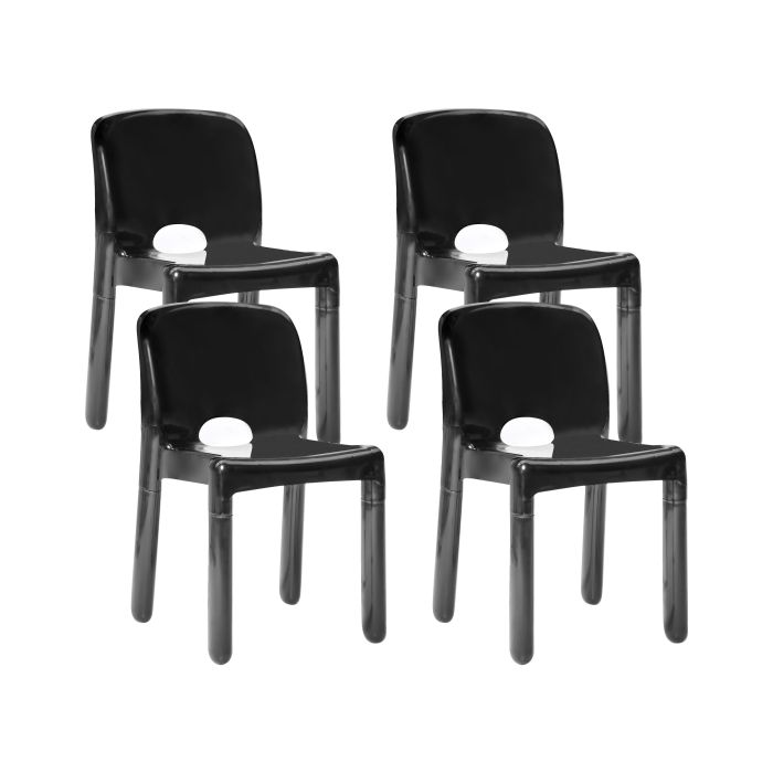 DOWNMERE Set of 4 Garden Chairs - Black