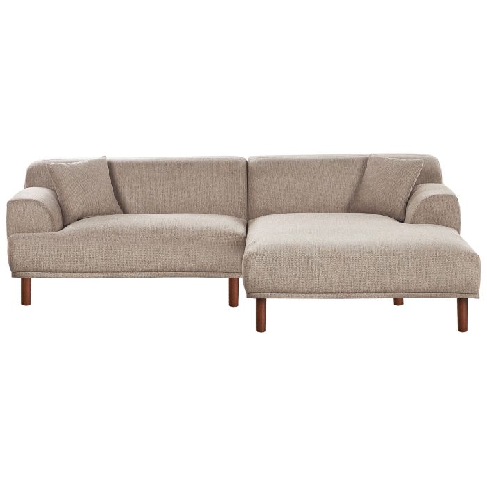 Left Hand Fabric Corner Sofa Taupe HOLT