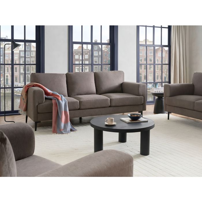 BAJARO Fabric 3 Seater Sofa - Brown