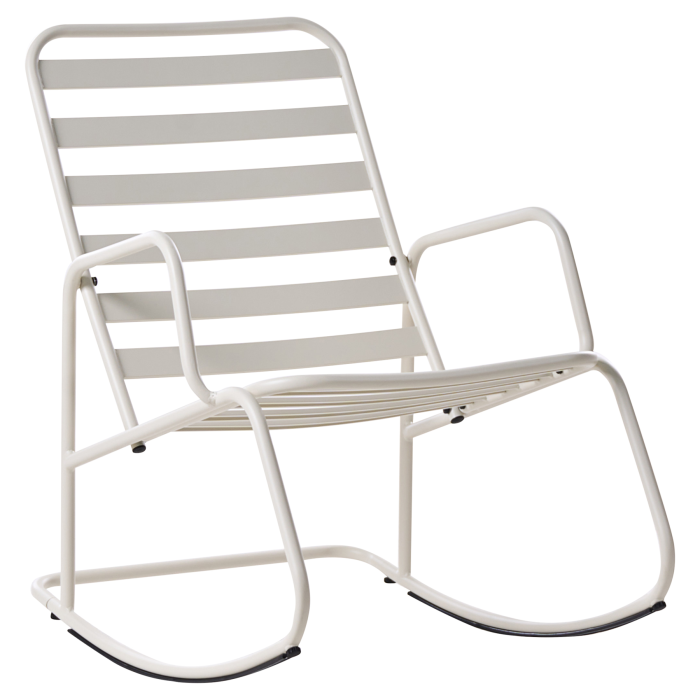 KASTELLE Metal Garden Rocking Chair - Off White