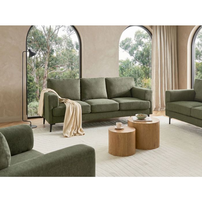 BAJARO Fabric 3 Seater Sofa - Green