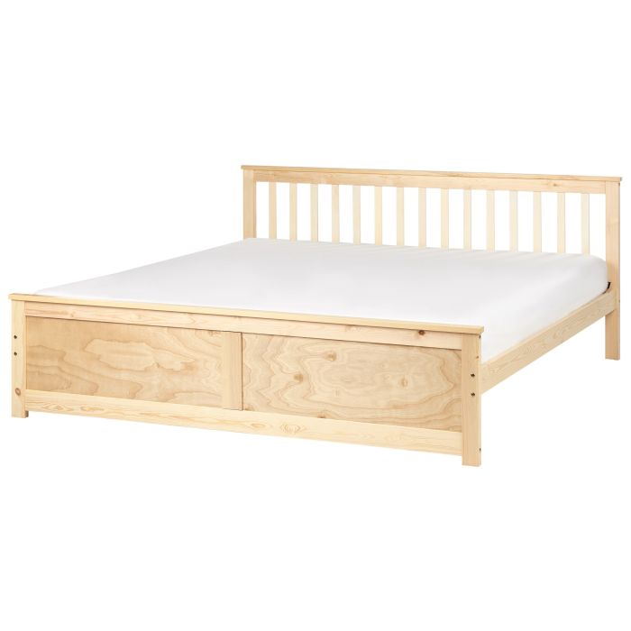 OLEA Bedframe Wood 180 x 200cm EU Super Kingsize Bed Light Wood