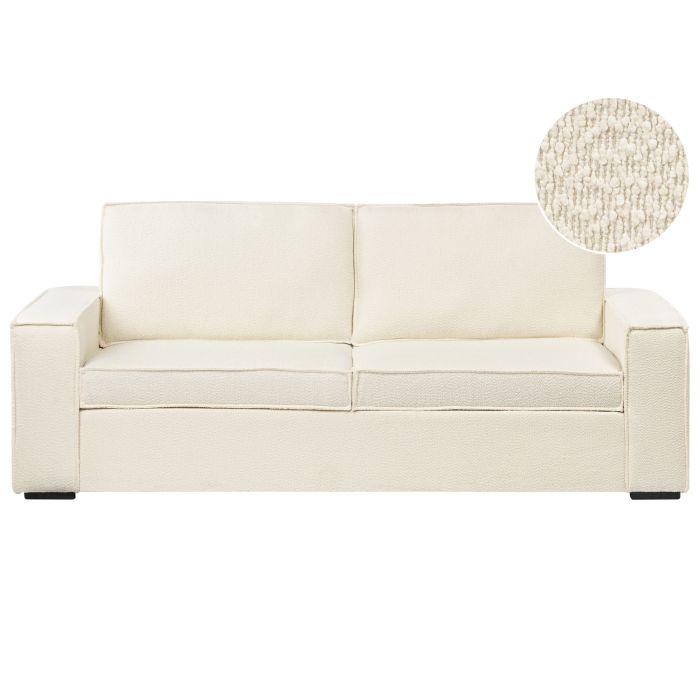 Boucle Sofa Bed Off-White VUOKATTI