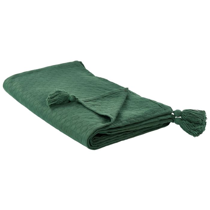 Bedspread LINDULA Cotton 150 x 200 cm Green