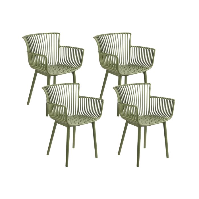 PRSAEO Set of 4 Garden Chairs - Green