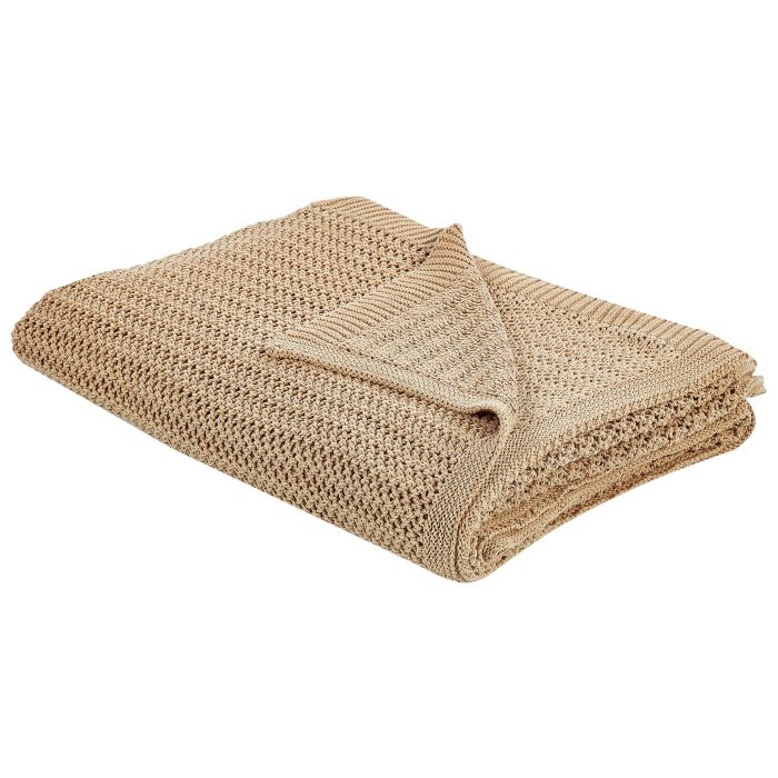 Bedspread ILEN Cotton 150 x 200 cm Light Brown