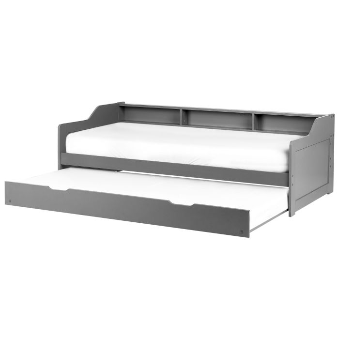 EDEN Trundle Bedframe Wood 90 x 200cm EU Single Bed Grey